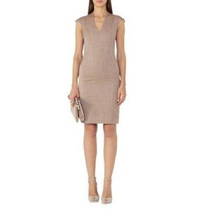 Reiss Tuner Tailored Sheath Dress Burnt Rose 4